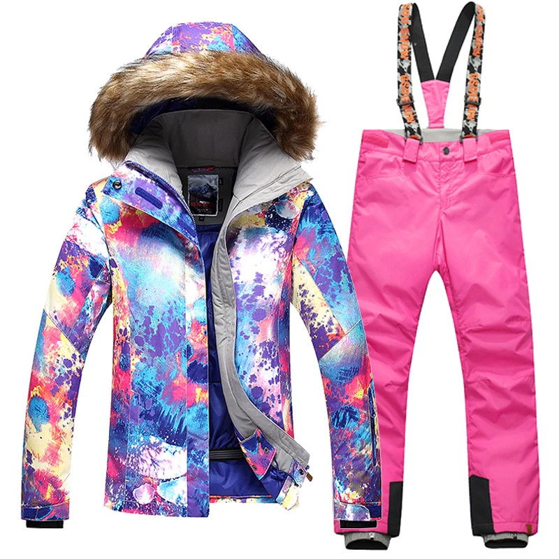 New FREE SHIPPING Gsou Snow Women winter clothing skiing jacket+pant snow suit -20-30 DEGREE woman ski size XS-L | Спорт и