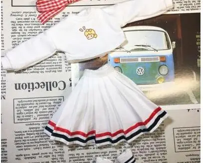 A top dress socks B265 Blyth кукольная одежда подарок 1/6 куклы аксессуары ручной работы с открытым вырезом и высокой талией свитер с длинным рукавом костюмы для Черлидинга - Цвет: A top dress socks