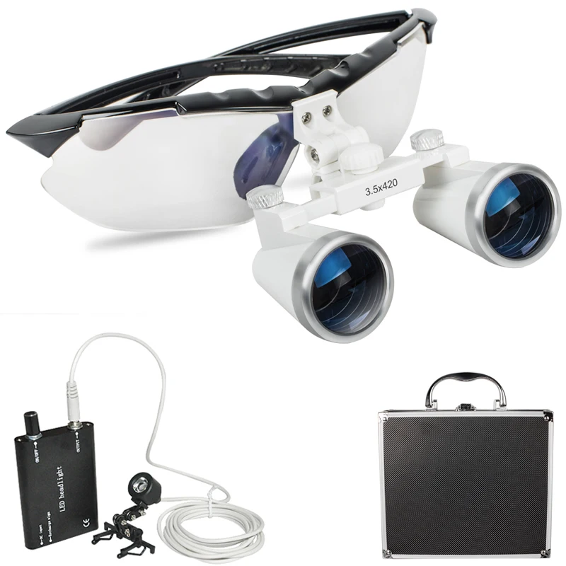 Черный Новый Стоматологический Хирургический медицинский бинокль лупы 3.5X 420 мм