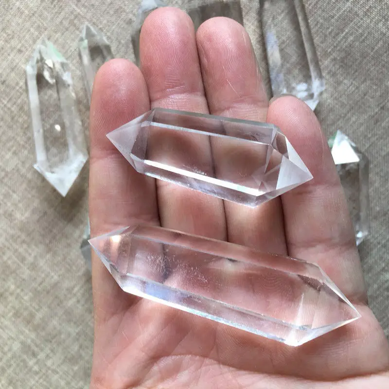 1pc Natural White Fluorite Crystal 50-60MM 100% Quartz Crystal Stone Point Healing Hexagonal Wand Treatment Stone