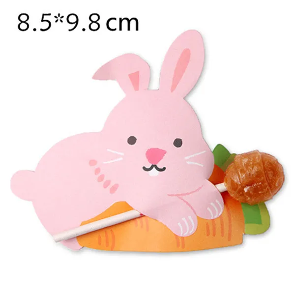 pink rabbit 49 шт./лот, милые Мультяшные животные, леденец, украшение, открытка, детский день рождения, сделай сам, подарочные украшения, открытки, награда, бумажная открытка - Цвет: pink rabbit