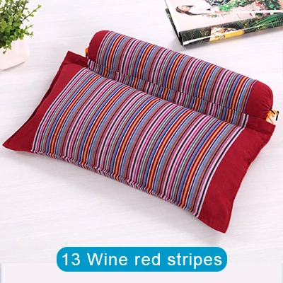 11-Wine-red-stripes Забота о здоровье гречневая подушка шелухи поддержка шеи шейки защиты полосой печати подушки для подарка путешествия постельные принадлежности Подушка для сна - Цвет: 11-Wine-red-stripes