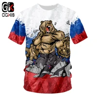 ogkb brand russia t shirt bear shirts 3d whole body printing war tee men tshirt 2019 cool harajuku 7xl