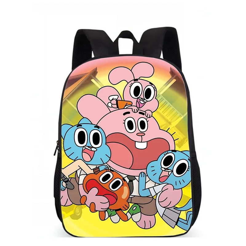 big13 LUOBIWANG удивительный мир Gumball печати школьный ранец для подростков мальчиков и девочек милый узор дети книга сумки Mochila - Цвет: big13