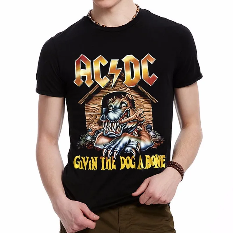 Новинка Дизайн 3d AC DC колокол череп Для мужчин s футболки цепи acdc я получил мой