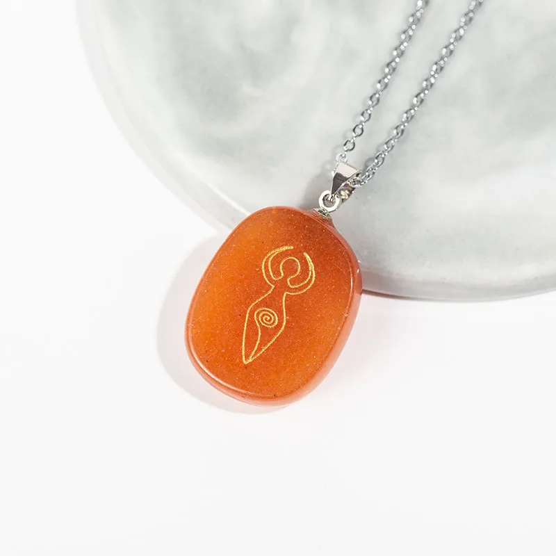 Ожерелье с подвеской в виде йоги из натуральных камней для женщин подвеска