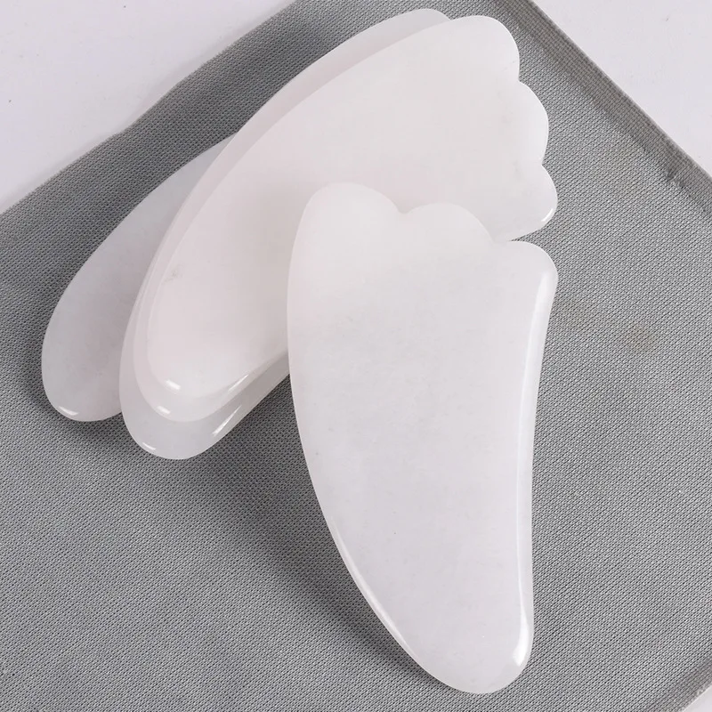 Белый нефрит Gua Sha доска для ухода за кожей лица 100% натуральные лечебные камни GuaSha