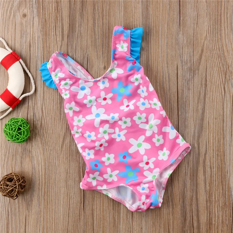 Для маленьких девочек Купальник с принтом подсолнухов галстуком-бабочкой