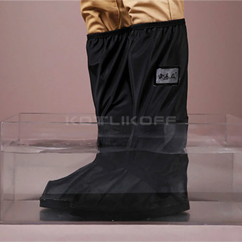 KOTLIKOFF Waterproof Shoe Covers Reusable Thicken High Top Rain Boots Shoe Covers With Reflector Rainproof Dust Cover Men Women