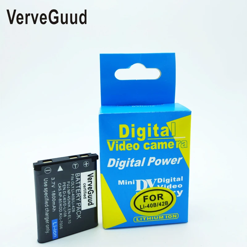 VerveGuud (RUEITOP) 1800 мАч EN EL10 LI 42B Li 40B LI42B батарея для камеры Nikon OLYMPUS U700 U710 FE230 FE340 FE290