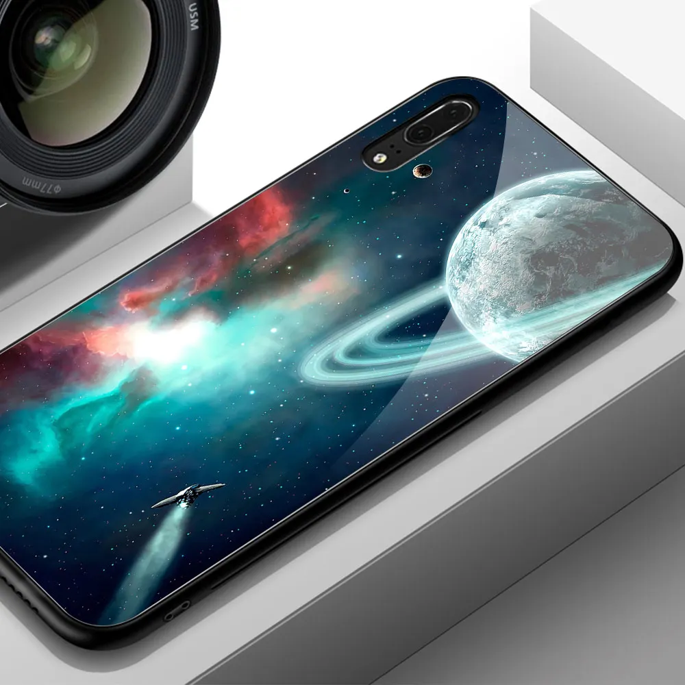 Для Huawei Mate 20 Pro Чехол Galaxy Space стеклянный чехол для 10 P10 P20 P30 Honor Play Nova 3e Note | Мобильные