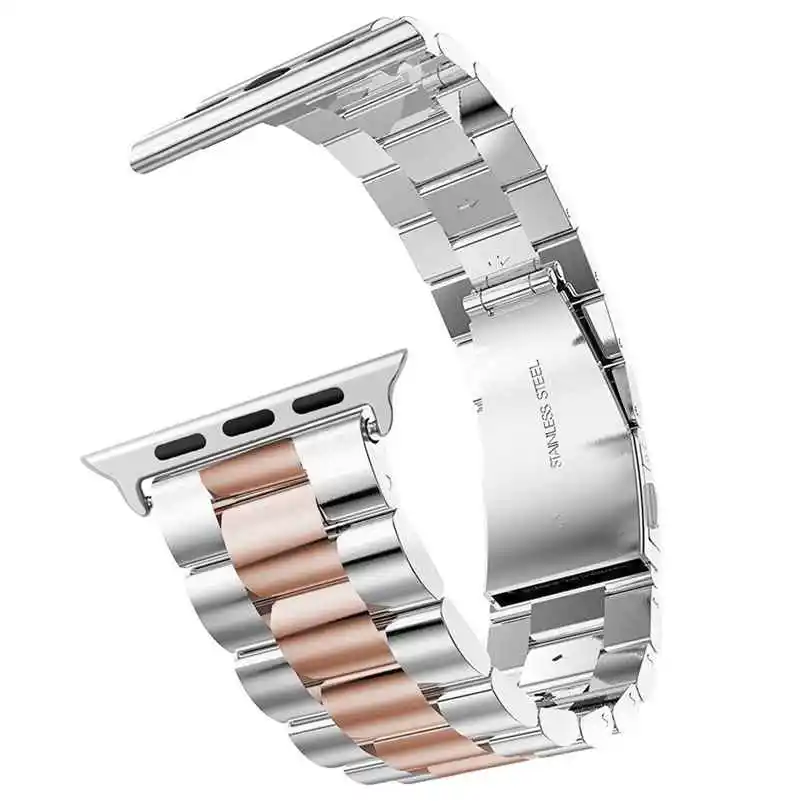 Between Copper gold Joyozy ремешок из нержавеющей стали для Apple Watch Band 38 мм 42 мм Металлические звенья браслет умный ремешок для Apple Watch Series 1 2 3 - Цвет ремешка: Between Copper gold