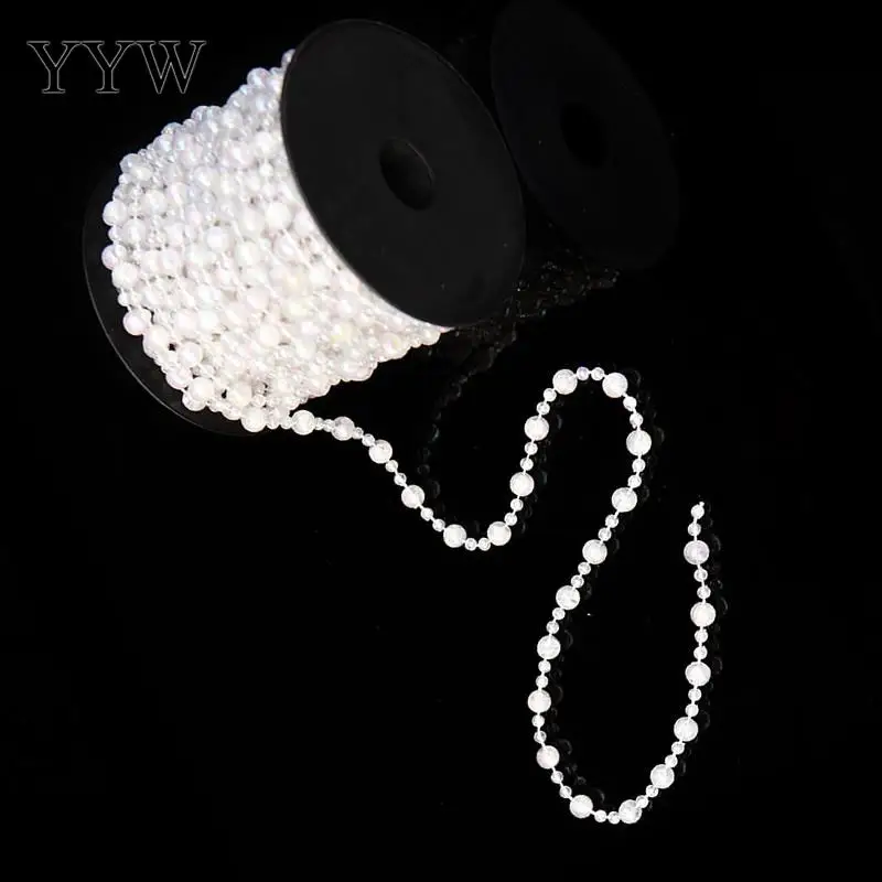 

10m/Spool ABS Plastic Pearl Bead Garland Strand Women Jewelry Making Chain White 8mm Reel Bobbin Sold By Spool Reel Bobbin