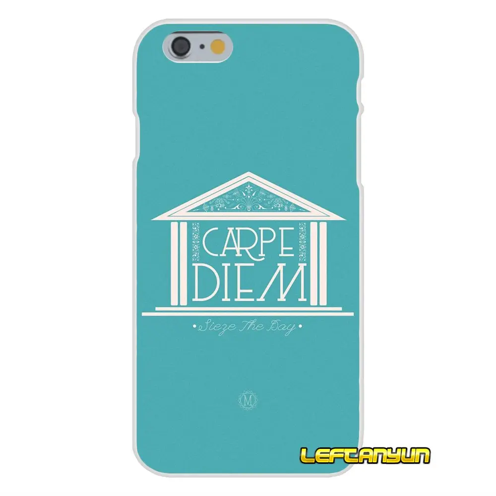 Аксессуары для телефона Чехлы iPhone X 4 4S 5 5S 5C SE 6 6S 7 8 Plus кавычки Carpe Diem|Чехлы-накладки|