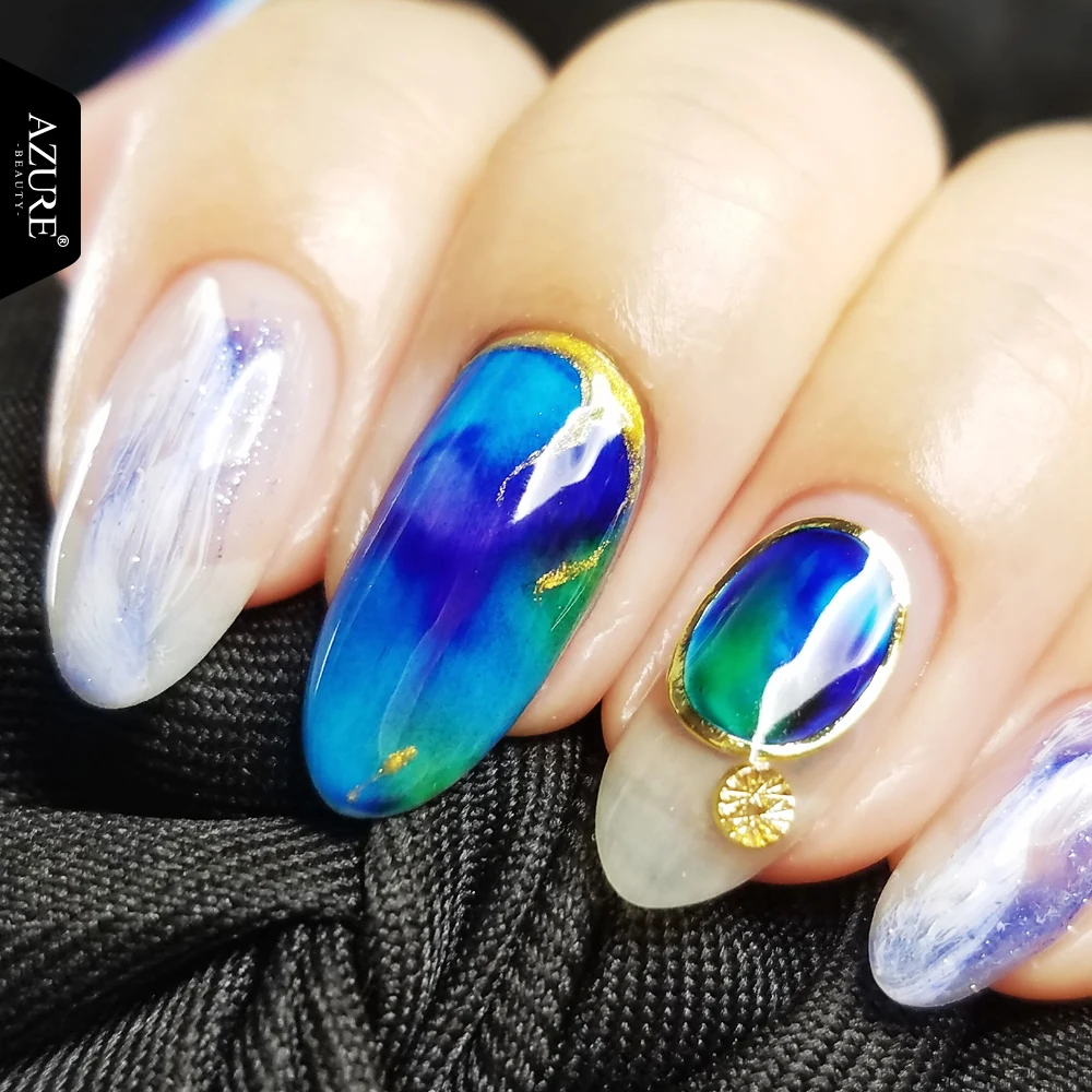 Azure Beauty зеленый цвет цветущий УФ гель лак для ногтей Полупостоянный цветок
