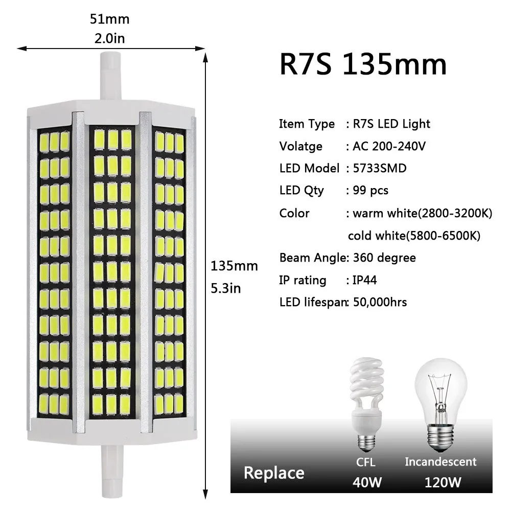 4 Вт 7 10 15 SMD5733 R7S светодиодный лампы 78 мм 118 135 189 AC 220 Наводнение светильник заменить