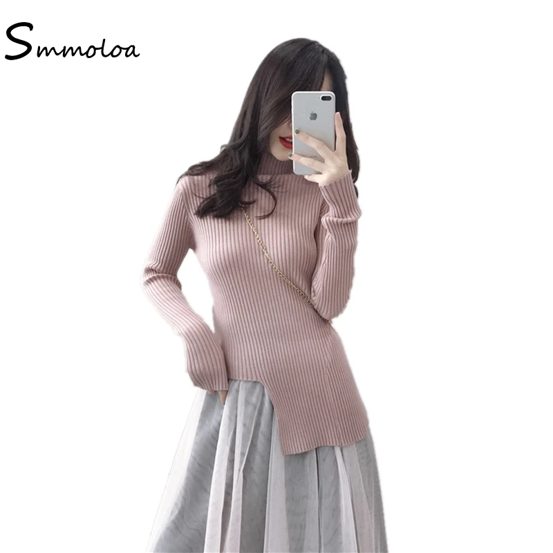 Smmoloa трикотажные Основные топы с длинными рукавами Для женщин 2018 осень