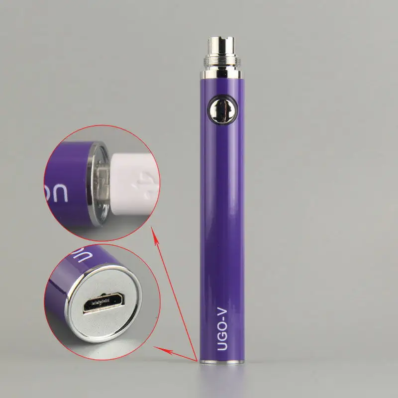 UGO V Аккумулятор для электронных сигарет 650/900 mah Перезаряжаемый для EGo 510 атомайзеры с резьбой Vape нижний Аккумулятор для зарядки
