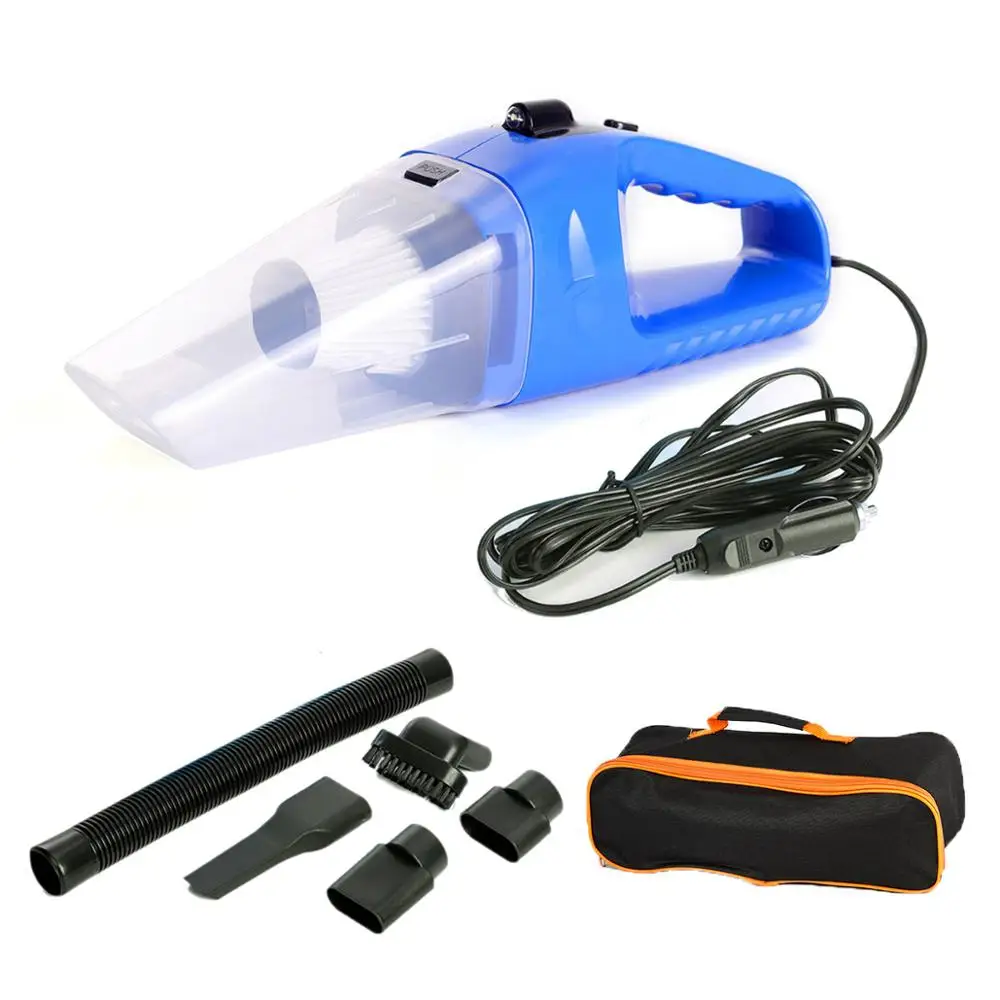 blue and bag Русский сток 12V 120W Портативный ручной вакуумный пакет для хранения черный автомобильный пылесос DC очиститель Мокрый Сухой двойной Применение машинный вакуумный высокий мощный - Цвет: blue and bag