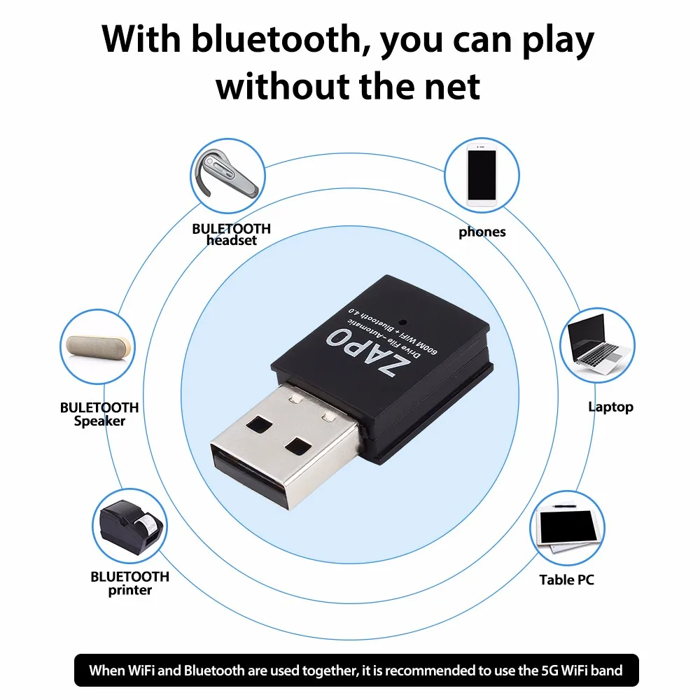 Wi Fi Bluetooth 4 0 адаптер бесплатная версия привода 600 м Smart Dual band Беспроводной сетевой