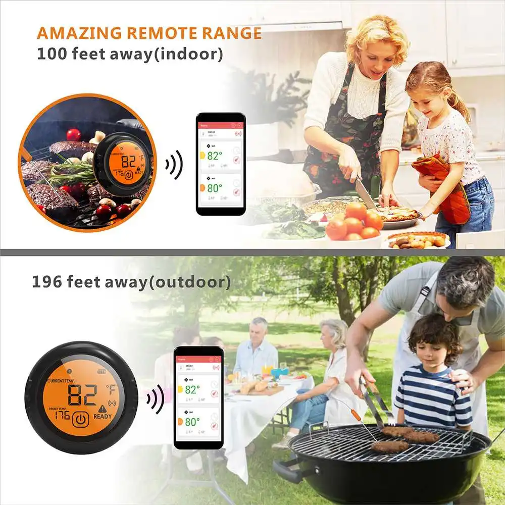 Цифровой беспроводной термометр для барбекю с 2 зондами bluetooth контроль приготовления пищи таймер Духовка Гриль Термометр кухонный инструмент