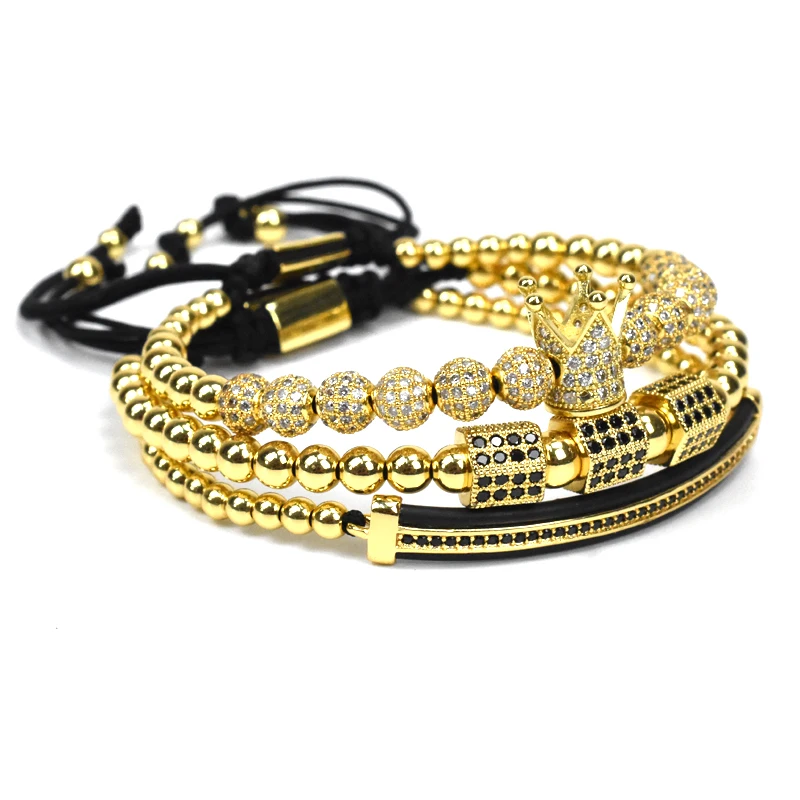 

Nine forever jewelry crown charms men couple Bracelet Macrame beads Bracelets for women pulseira masculina pulseira feminina