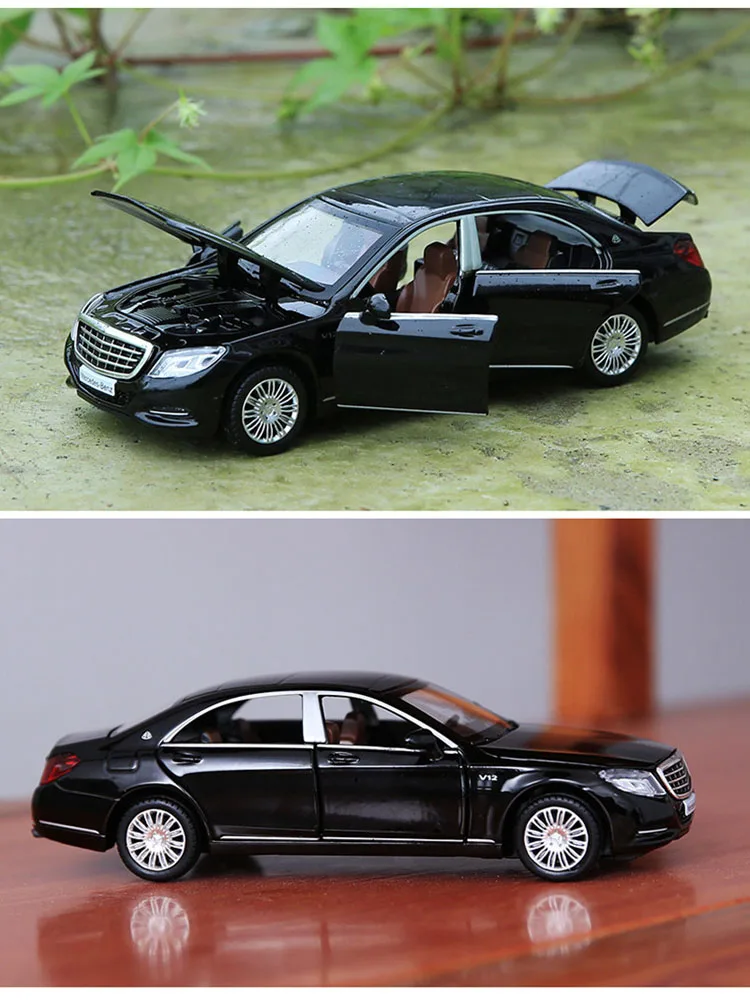 Сплав 1/32 Maybach S600 литые под давлением игрушечные транспортные средства металлические модели автомобилей мини-игрушки автомобили mercedes трек подарки на день рождения для детей