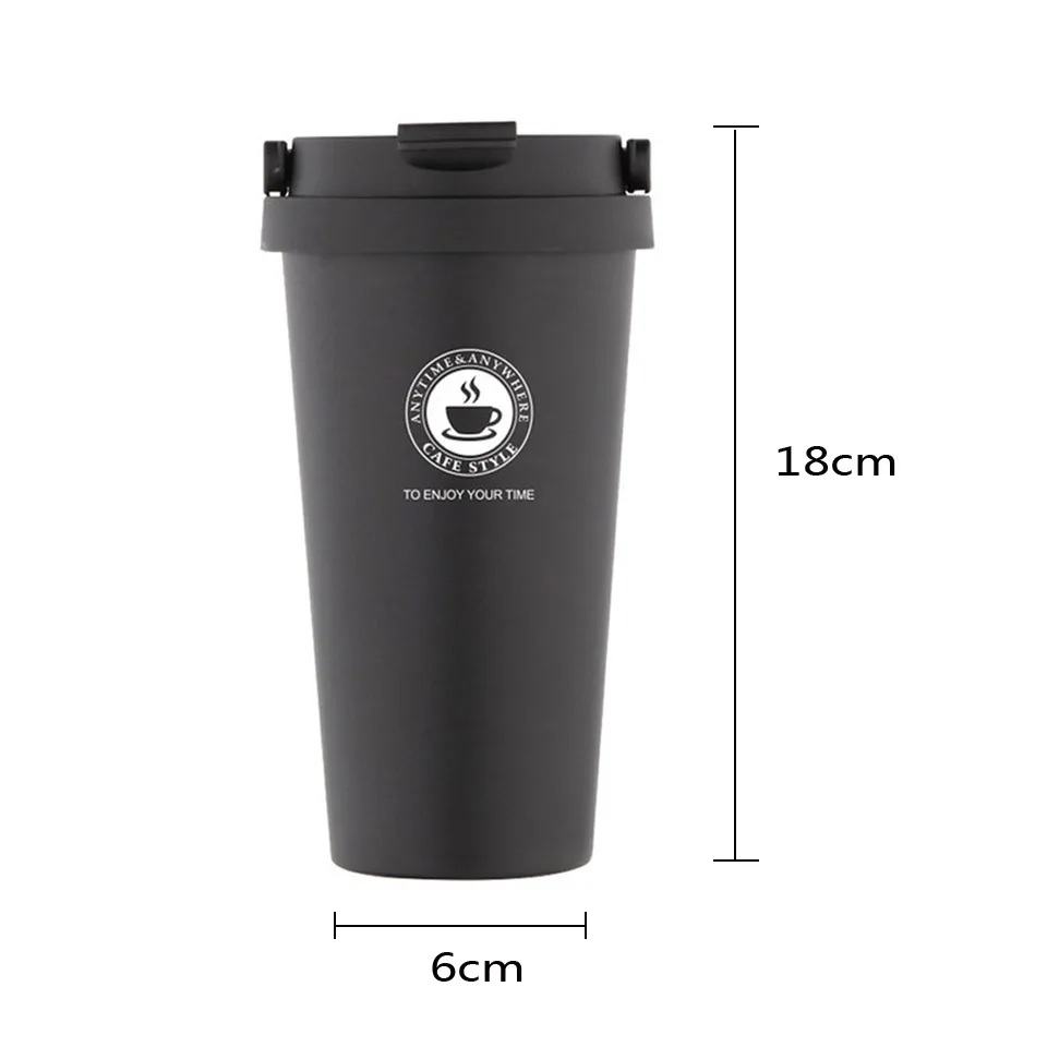 

Transhome Creative Theroms Mug With Lid 500ml Double Wall Stainless Steel Coffee Mugs For Travel Vacuum Flask Driving Drinkware
