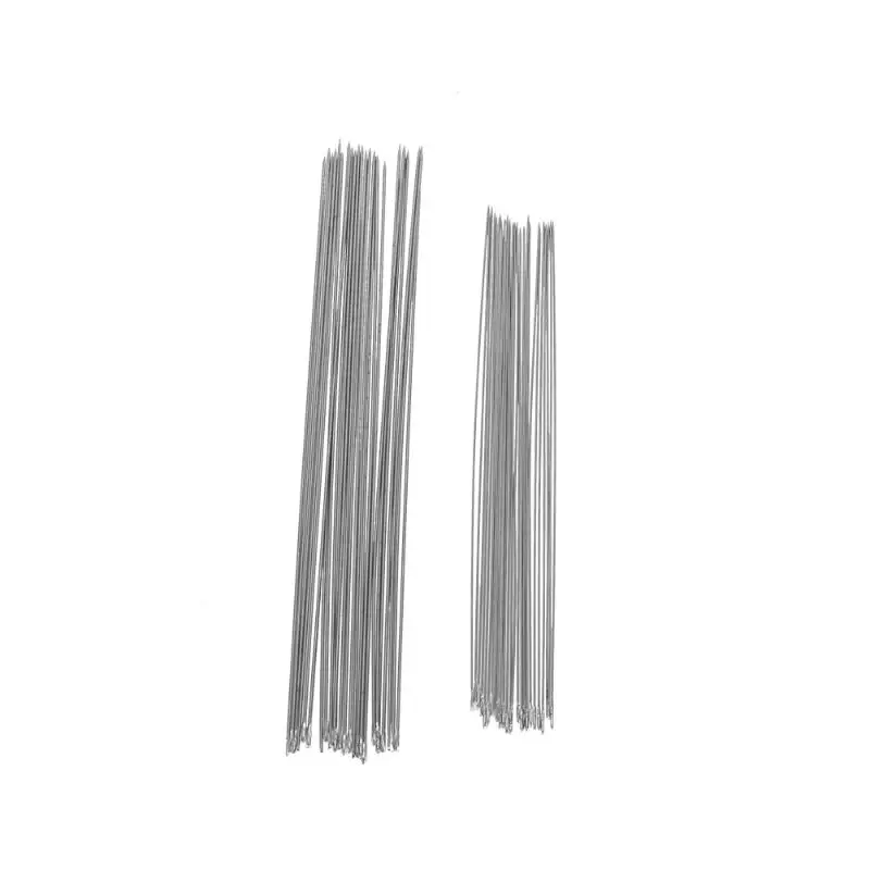 50 шт./лот 0,6x12 см 0,45x10 см шарик игла металлическая ручной бусины для нанизывания Neddles инструменты DIY Швейные аксессуары - Цвет: Серебристый