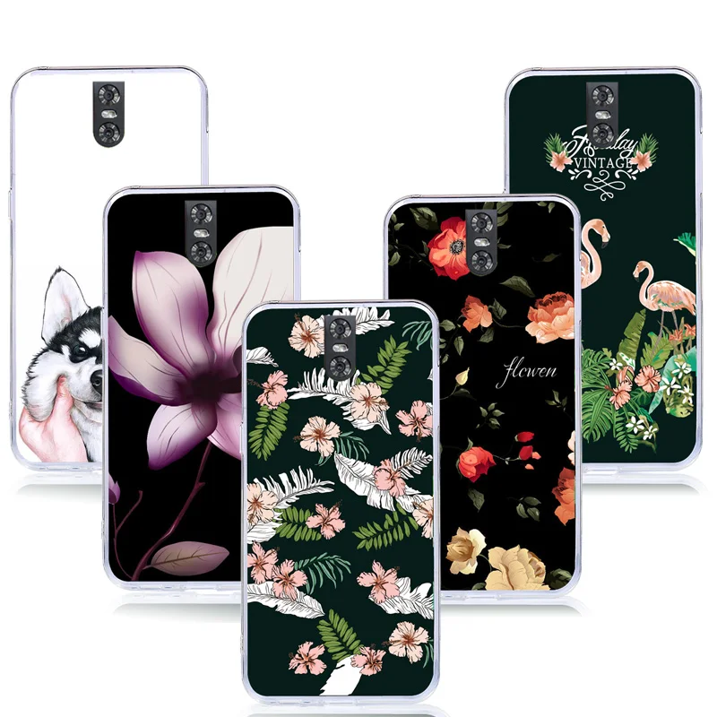 Чехол Для Doogee bl7000 Силиконовая задняя крышка роспись милый цветок башни животных