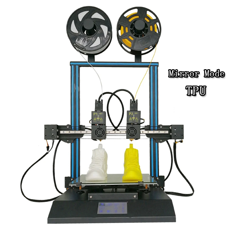 TL-D3 Pro Impresora 3D 300*300*350 мм 3d принтер два цвета с двумя насадками линейная рельсовая зеркальная 3D печать 4,3 дюймов сенсорный экран