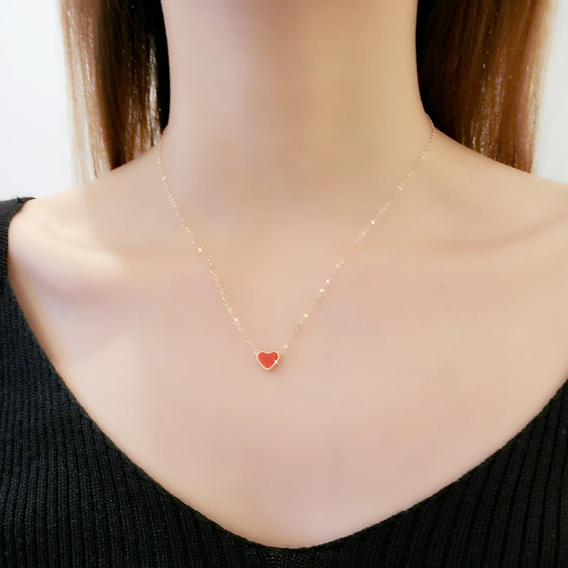 Красное ожерелье с подвеской Love Женская цепочка до ключицы простое короткое