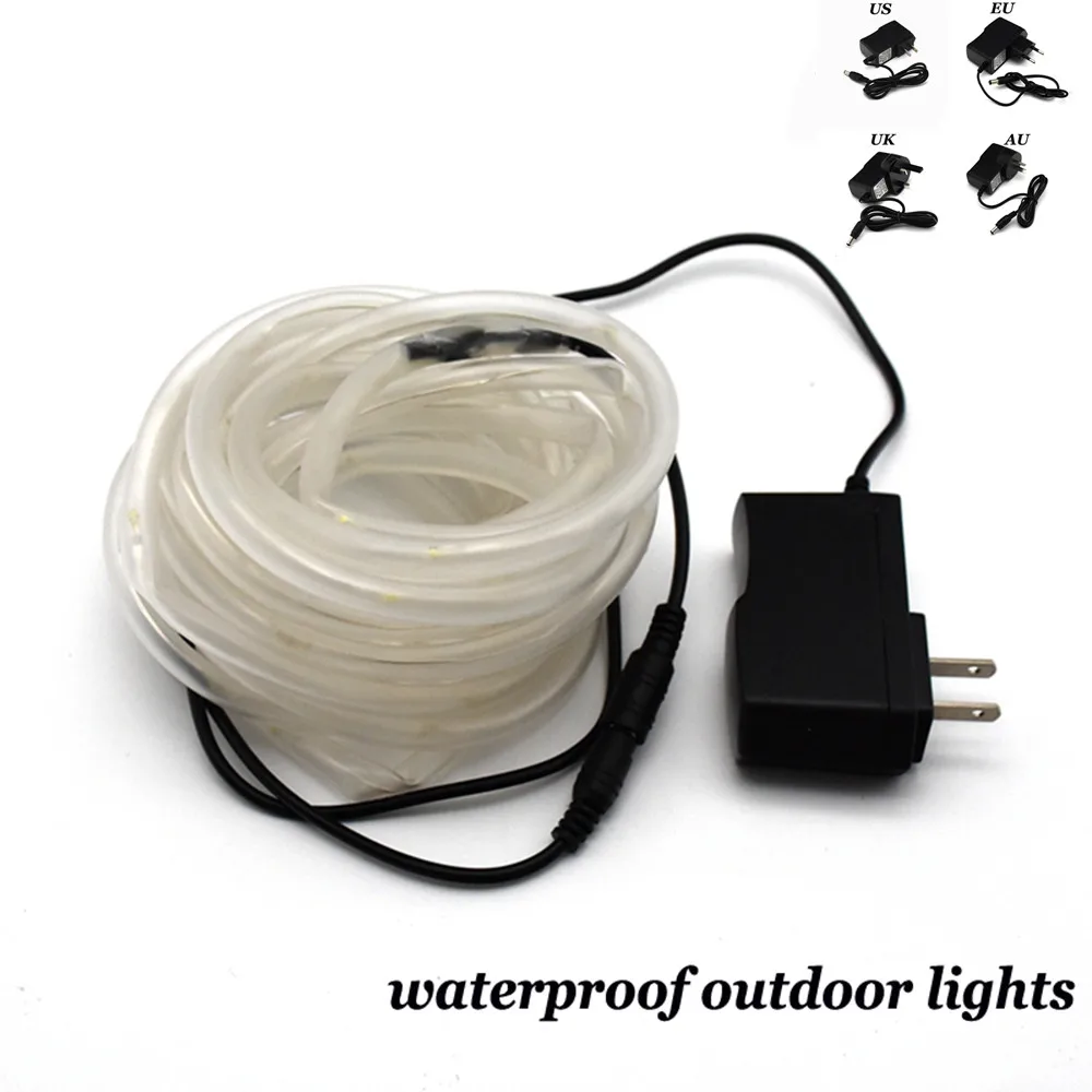 Outdoor Rope String Lights 5M 50LED Waterproof Tube Light Copper Wire Fairy Lights for Garden Fence Yard Party Wedding Decoratio