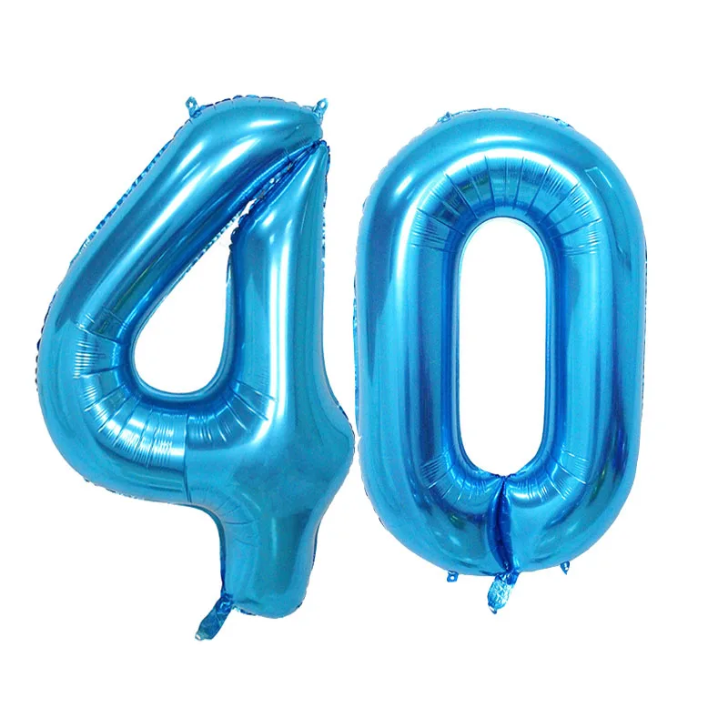 40 дюймовые американские тонкие фольгированные шары с цифрами украшения для дня