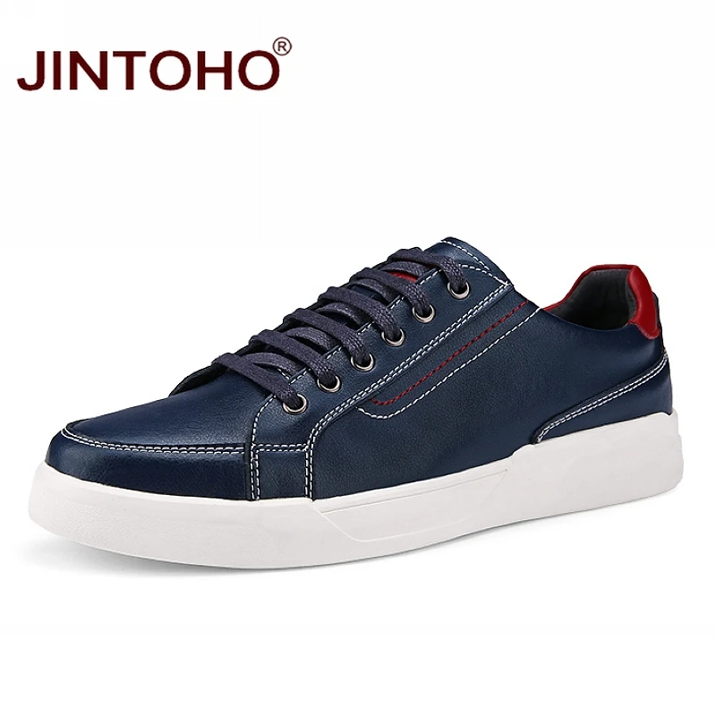 JINTOHO/модные мужские туфли на плоской подошве; повседневная мужская обувь из натуральной кожи; повседневная мужская кожаная обувь; мужские туфли для взрослых; кроссовки из натуральной кожи