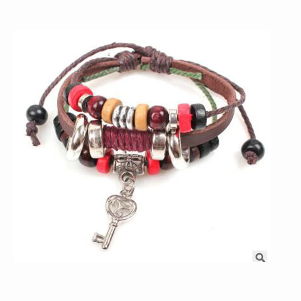 new styles Korean version of the rivet bracelet alone design key three leather cowhide | Украшения и аксессуары