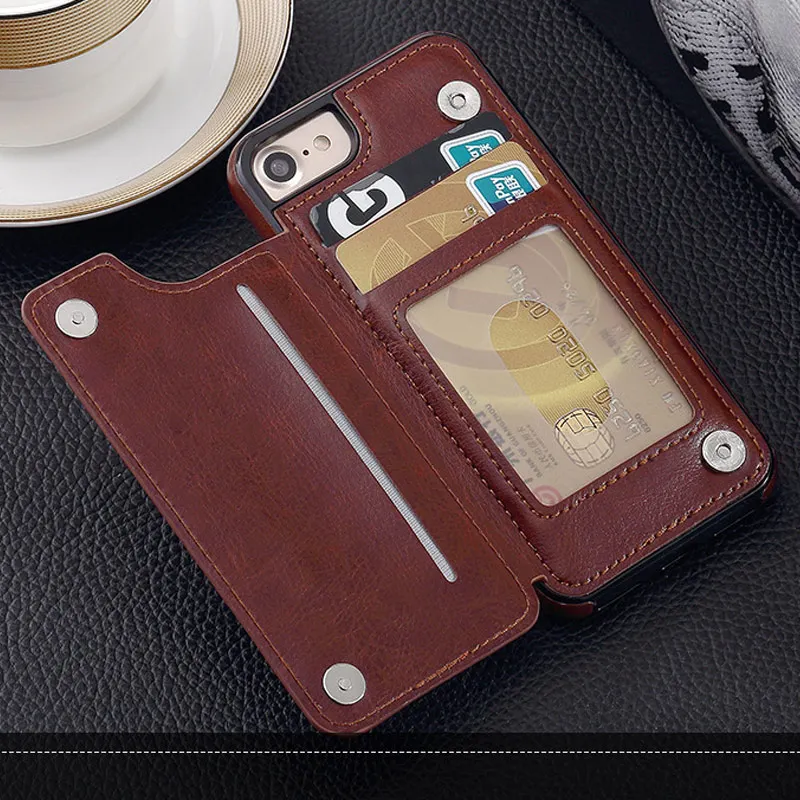 Retro PU Leather Wallet Case For iPhone 8 7 X 6 6s Plus XS Max XR Card Slot Holder Cover iphoneXs Bags Stand Capa | Мобильные