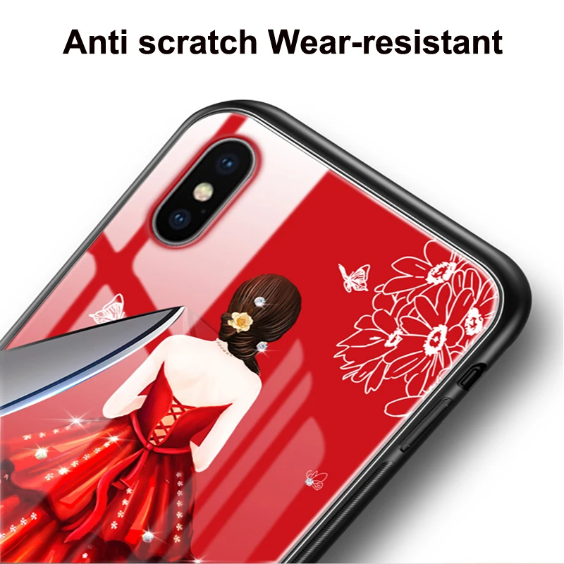 For iphone X case iX tempered glass hard phone back cover iphoneX cases 10 protective coque 5.8&quot | Мобильные телефоны и