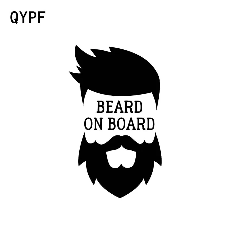 QYPF 8 9 см * 14 5 Виниловая наклейка с бородой на доске искусственные волосы хипстер