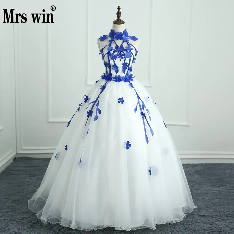 Кружевное бальное платье с открытыми плечами Mrs Win Engerla лямкой на шее|designer quinceanera
