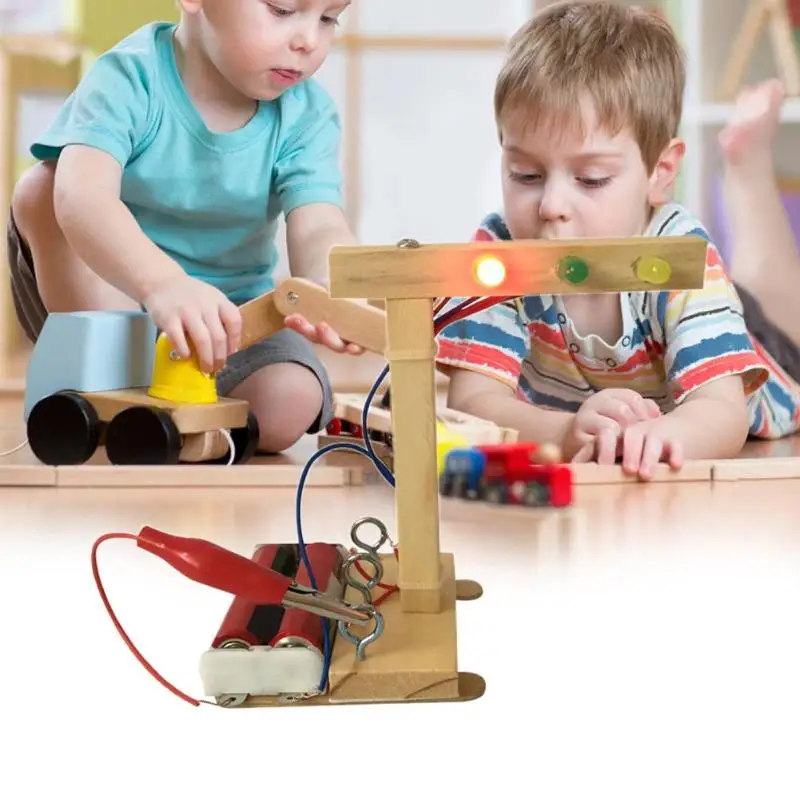 DIY светофор собранные Пазлы научного эксперимента развивающие игрушки| |