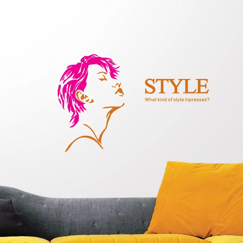 Парикмахерская Настенная Наклейка для салона красоты ножницы стикер виниловые