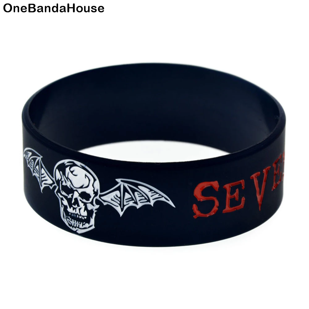 1 шт. браслет Avenged Sevenfold из силиконовой резины широкий черный дюйм|Браслеты с