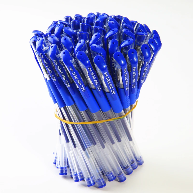 Blue pens EZONE 20 шт./компл. гелевая ручка 0,5 мм черный/синий/красный чернила пуля носа/игольчатый роликовый ручка Кепки конструкция вытягивания школьные канцелярские ручки - Цвет: Blue pens