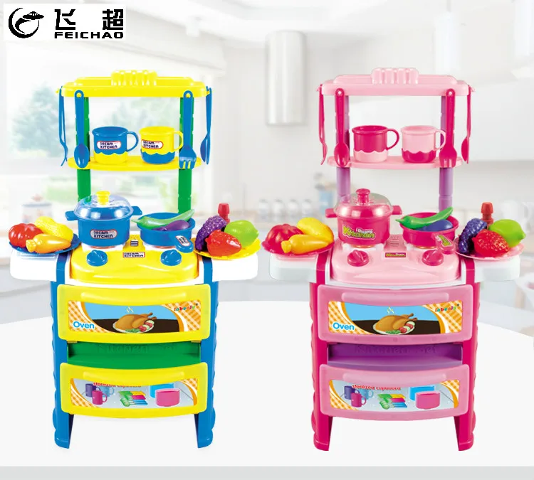 

Plastic Kitchen Dinner Table Fruit Vegetable Faucet Oven Simulation Light Sound Pretend Play Game Toy for Children Kids Girls