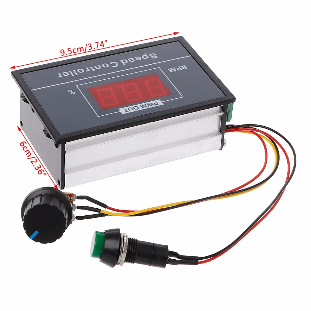 

PWM DC 6-60V Motor Speed Controller 0-100 Digital Display Stepless Speed Regulation