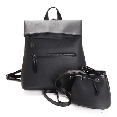 Винтажный Рюкзак Mochila для женщин, рюкзаки из искусственной кожи для девочек-подростков, женская школьная сумка на плечо, mochila mujer, розовый, черный - Цвет: black