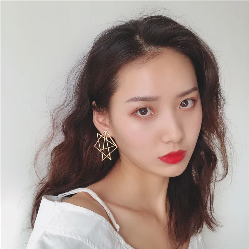 EM372 Корейская версия темпераментные супер крутые геометрические многосторонние