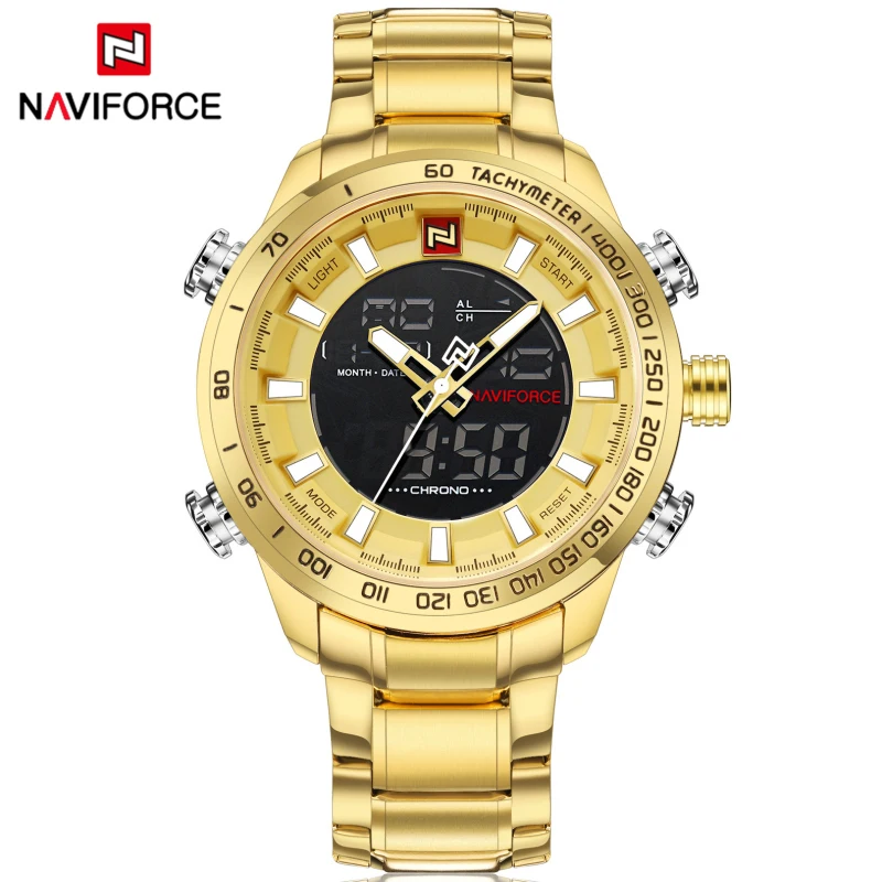 Лидирующий бренд NAVIFORCE мужские спортивные часы кварцевые аналоговые