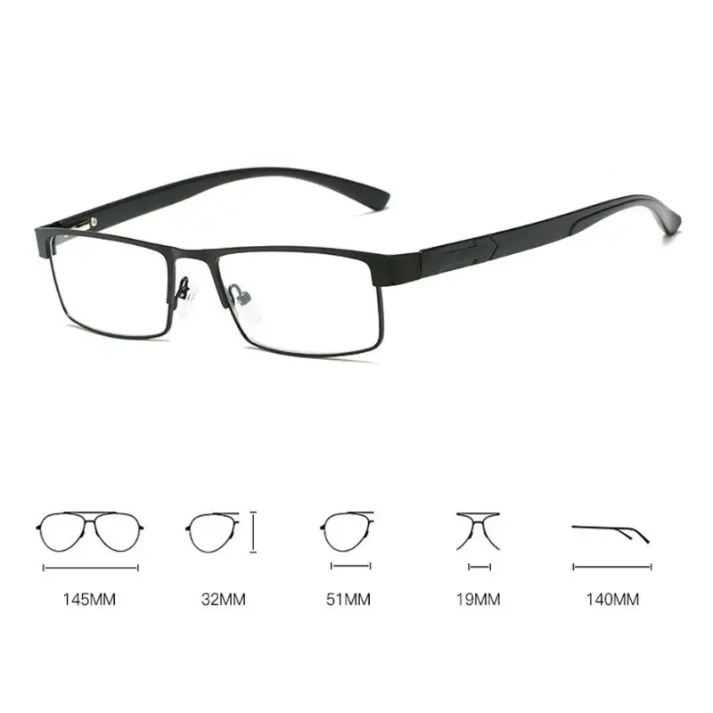 

1Pc Unisex Men Women Metal Rectangle Anti-fatigue Reading Glasses Presbyopia Eyeglass +1.0 - +4.0 Optional